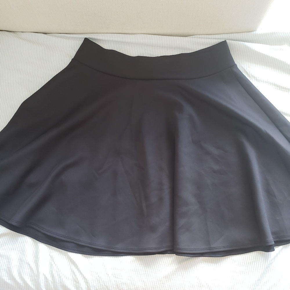 Black stretch high waist skater skirt 2xl